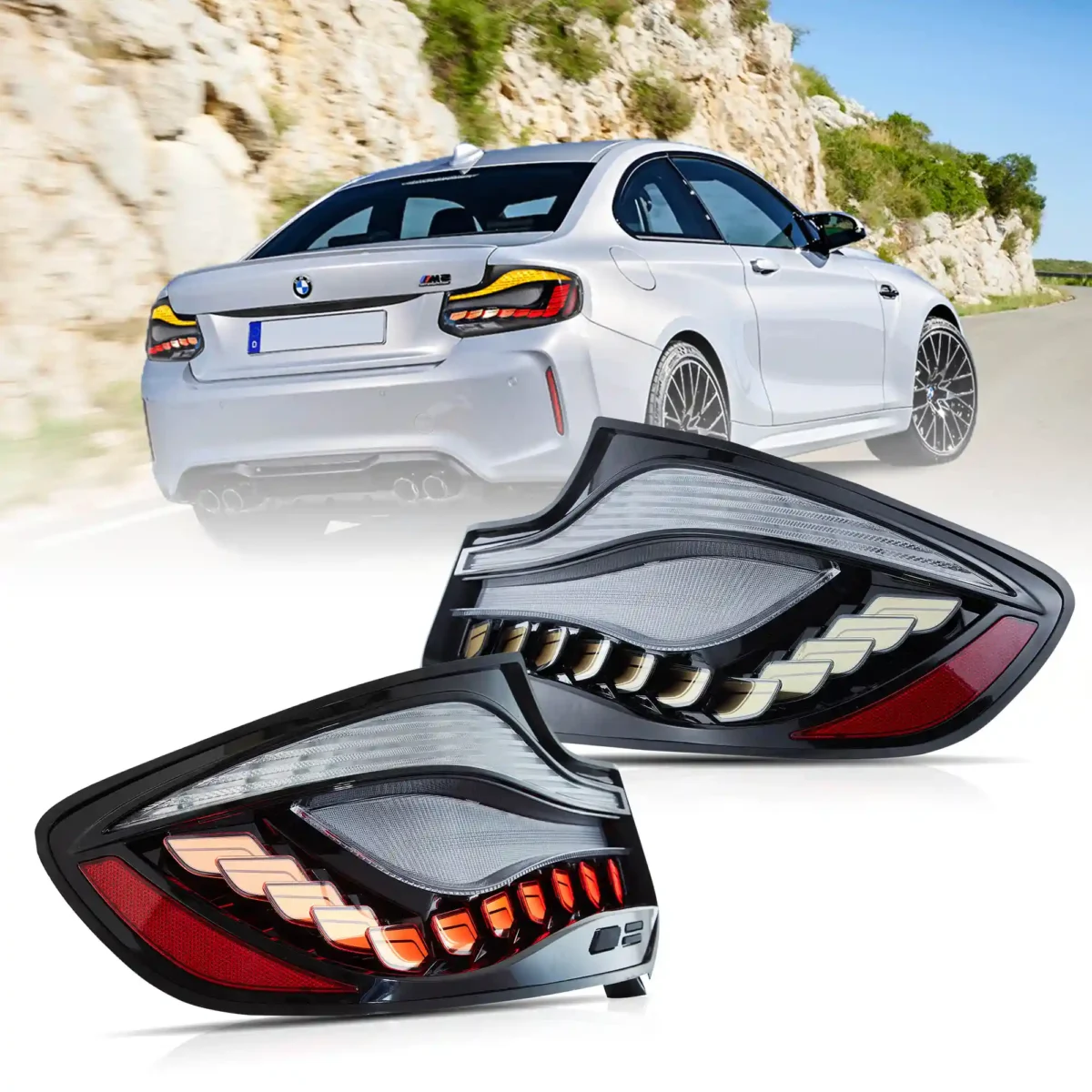 Upgrade To BMW F22 GTS Tail lights Style With OLED Smoked