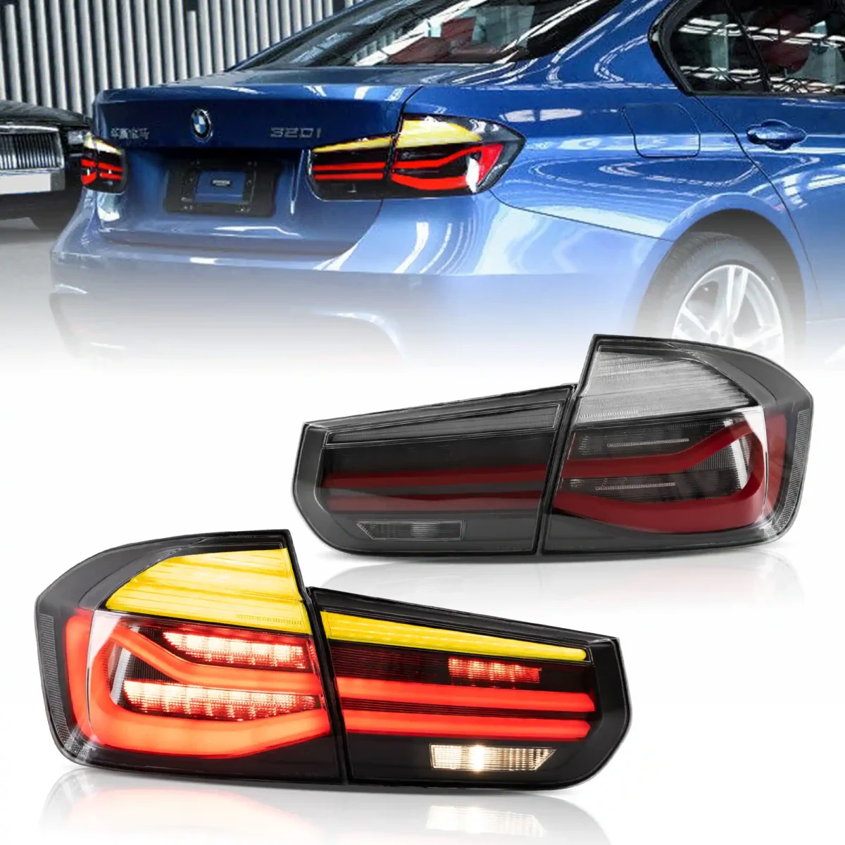 BMW F30 LCI Tail light Upgrade With All LED (12-18) Smoked