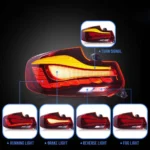 BMW M2 GTS Tail lights With Real OLED Dynamic Sequential Function Show Red