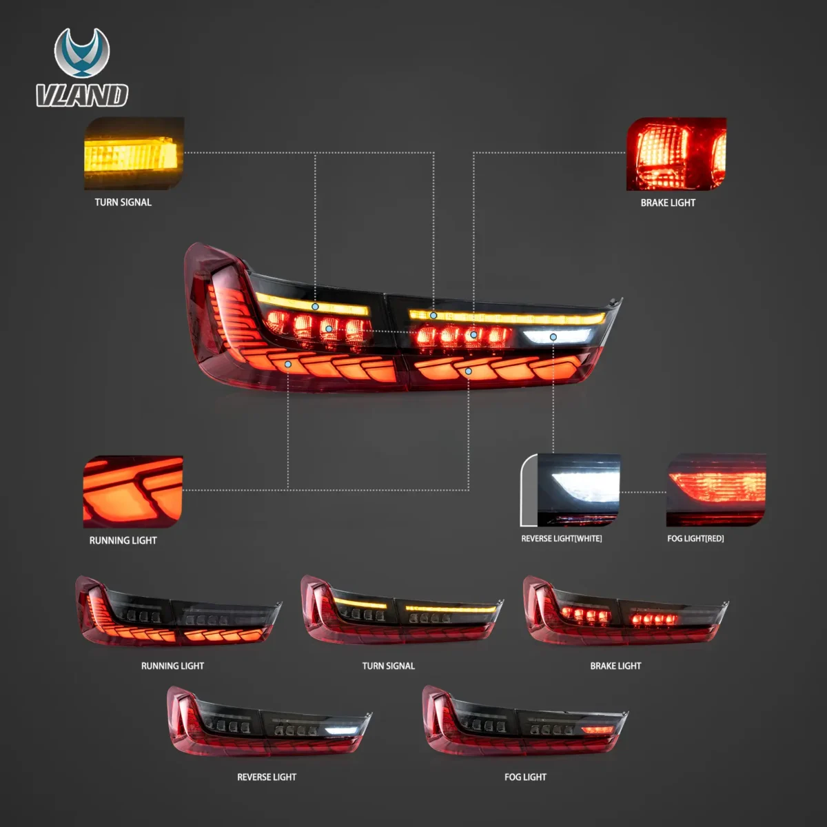 G80 M3 OLED Tail lights Assembly With GTS Style - Image 3