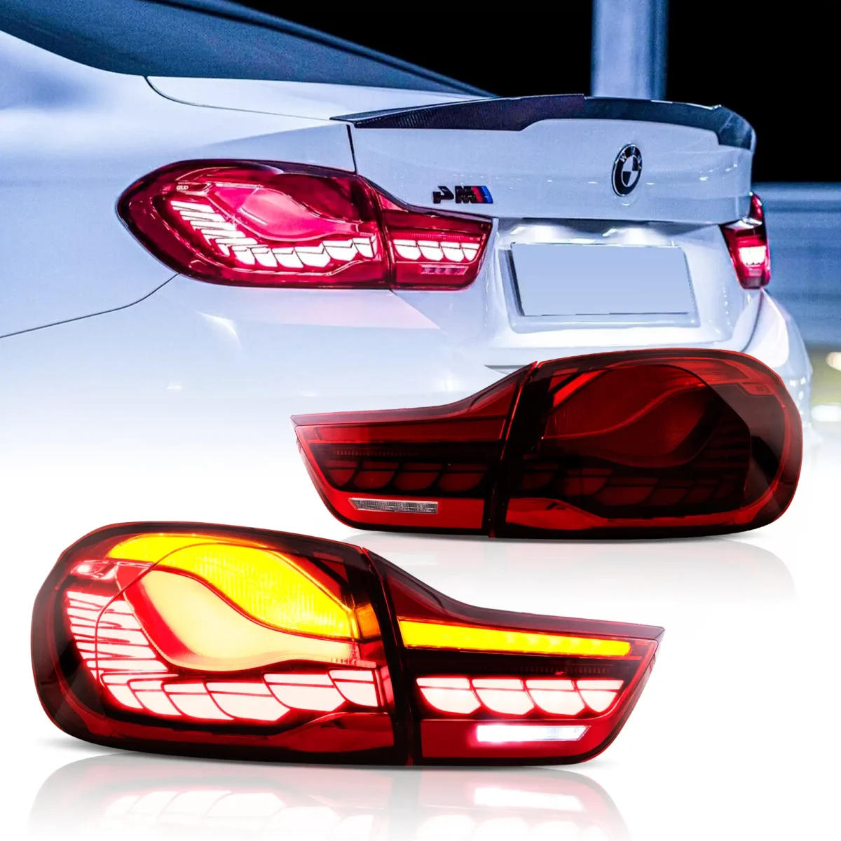 M4 GTS Style Tail lights Fit For BMW F32:F33:F36 F82:F83 (14-20) Red