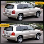 2006 Toyota Highlander Tail light Assembly (01-07) With Full LED Before and After
