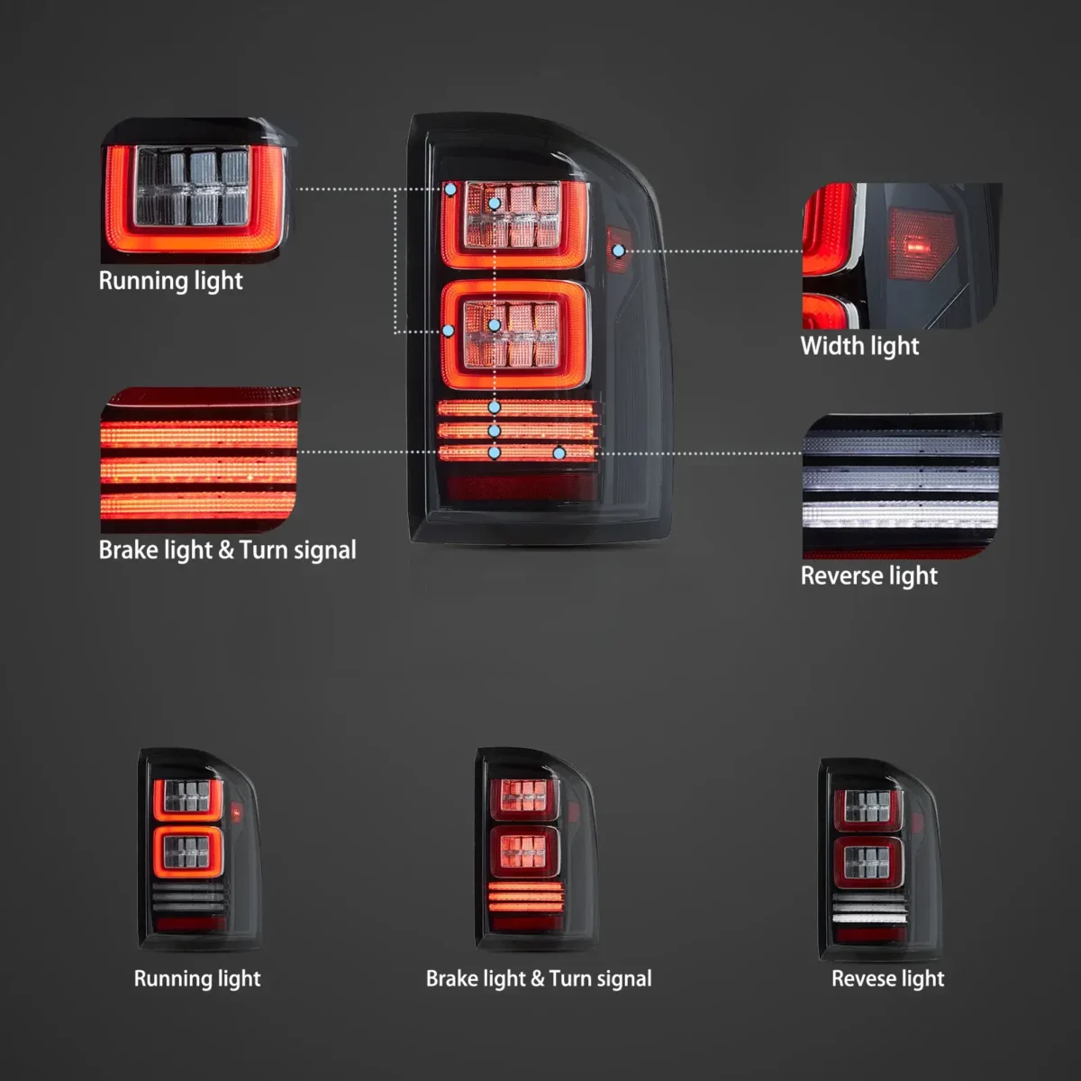 07-13 Chevy Silverado Tail lights Replacement With LED Square - Image 3