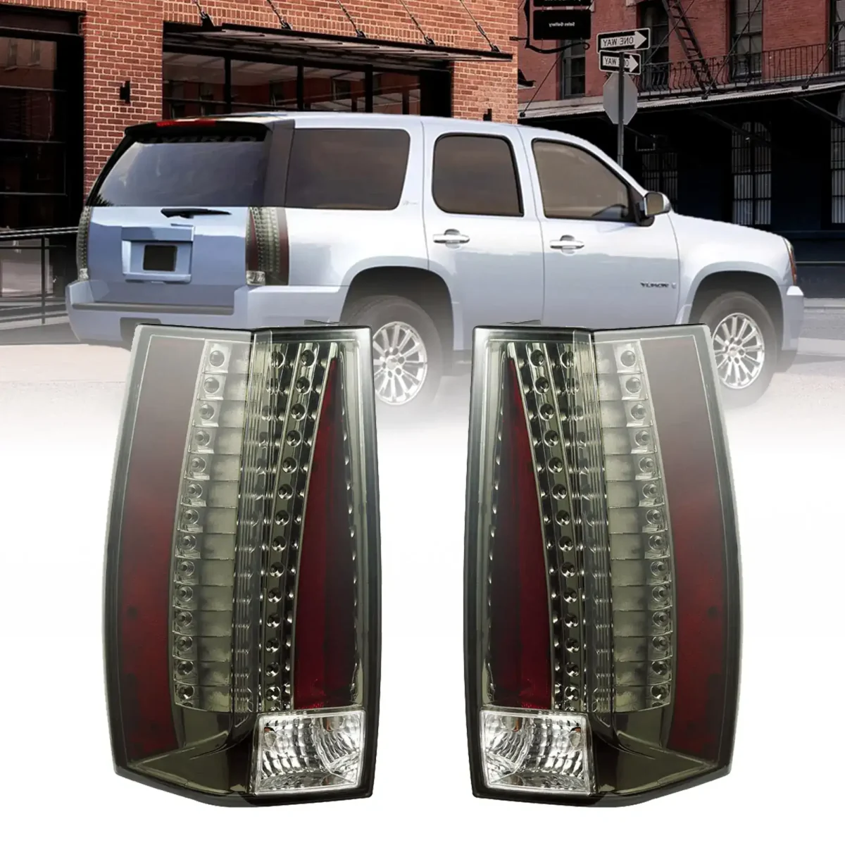 2007 Yukon Tail lights (07-14) Denali Aftermarket Full LED Smoked