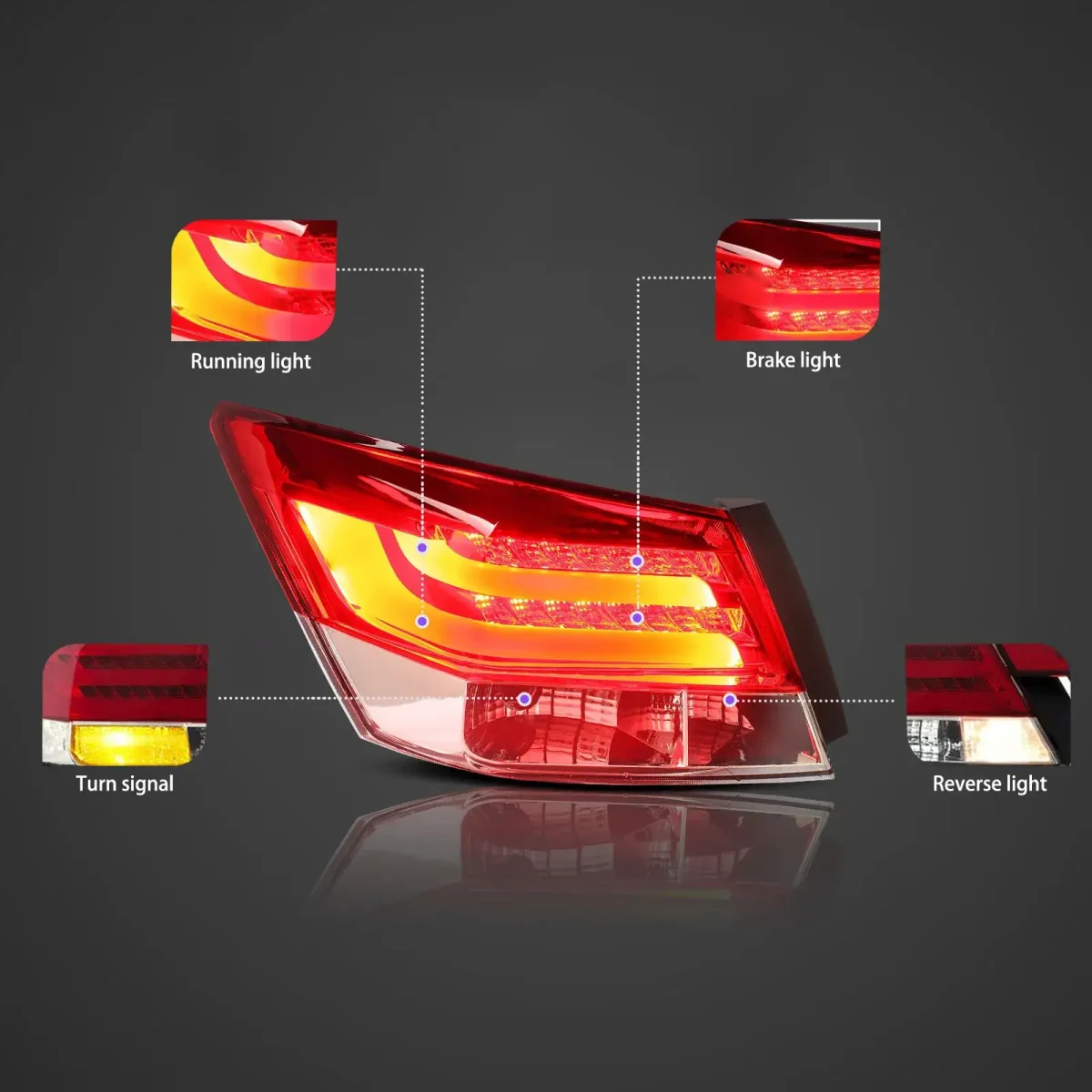 08-12 Honda Accord Tail light 2 Pcs Change To LED Assembly - Image 3