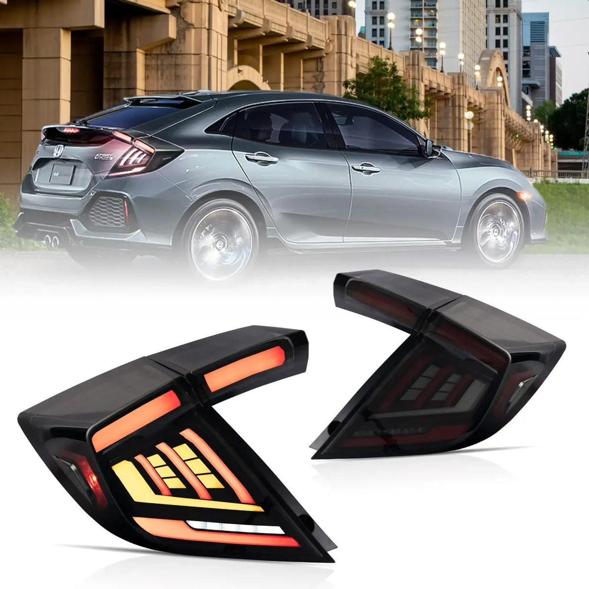 10th Gen Civic Hatchback Tail lights (17-21) Type R LED Sequential