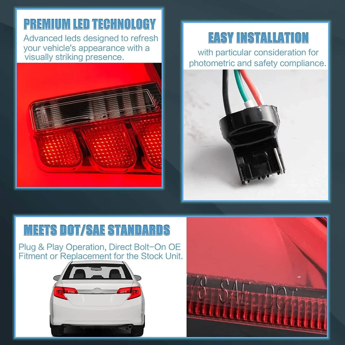 12-14 Toyota Camry Tail light With LED Assmebly - Image 6