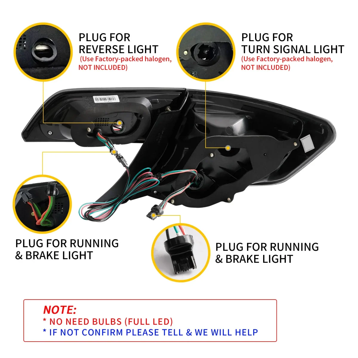 2012 Toyota Camry Tail light (12-14) Replacement With LED Assmebly Wiring Harness