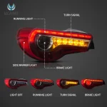 2017 BRZ Tail lights (13-20) Customized Kit By Vland Function Show Red