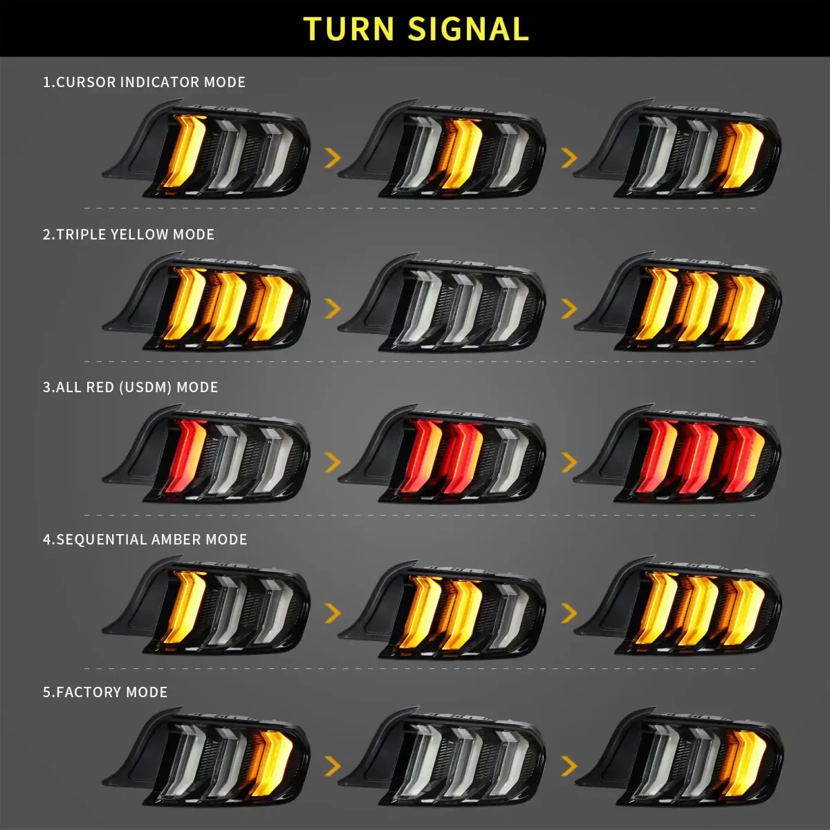15-23 S550 Mustang Tail lights With 5 Models Sequential - Image 7