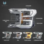 2018 Ford F150 Headlights (14th gen) With LED Start-up Animation Function Show C
