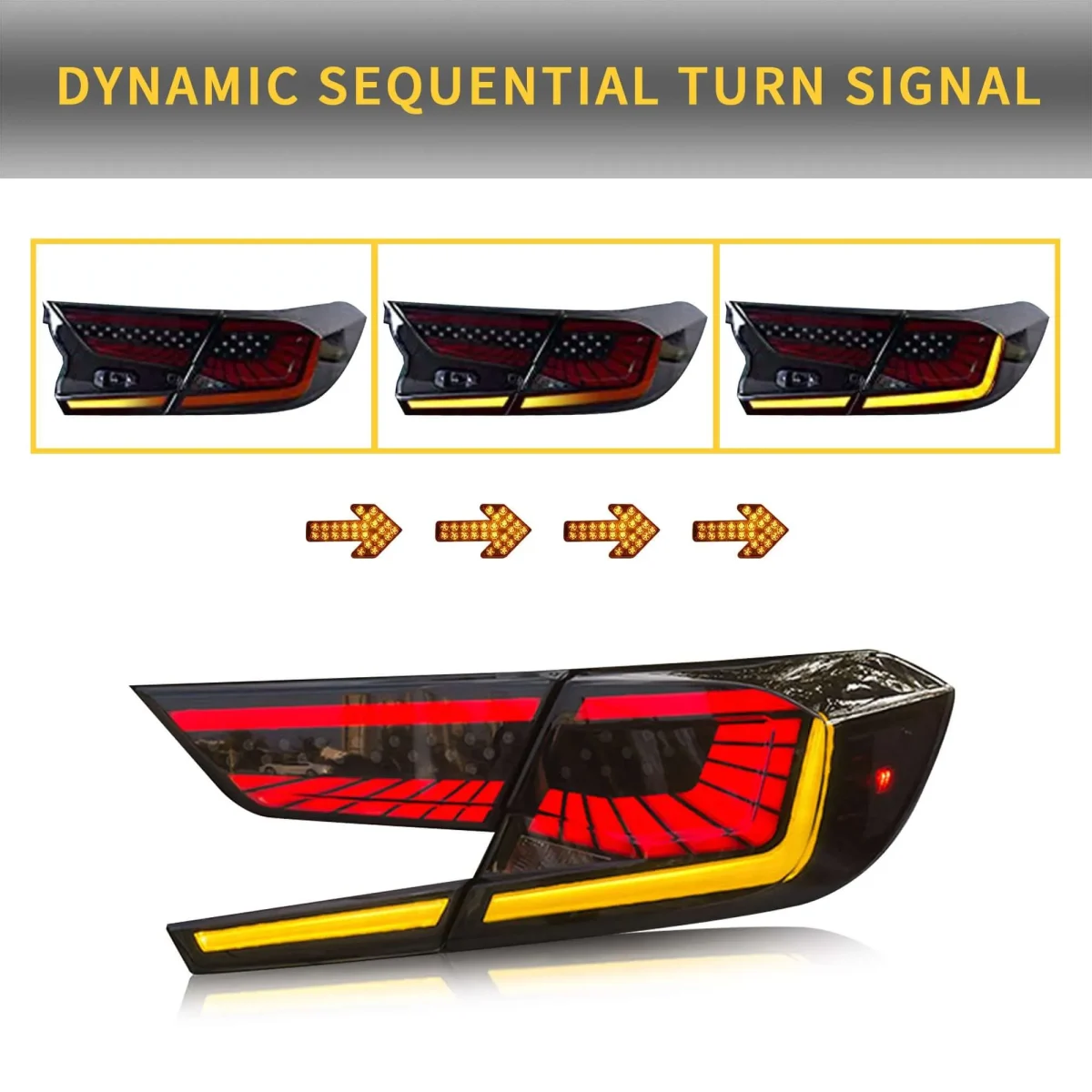 2018 Honda Accord Tail lights (18-21) Replacement To LED Flash Points Style Sequential Turn Signal