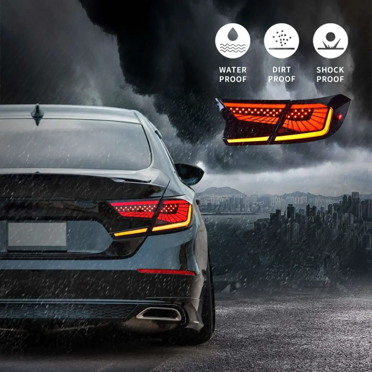 18-22 Honda Accord Tail lights Replacement To LED Flash Style - Image 8