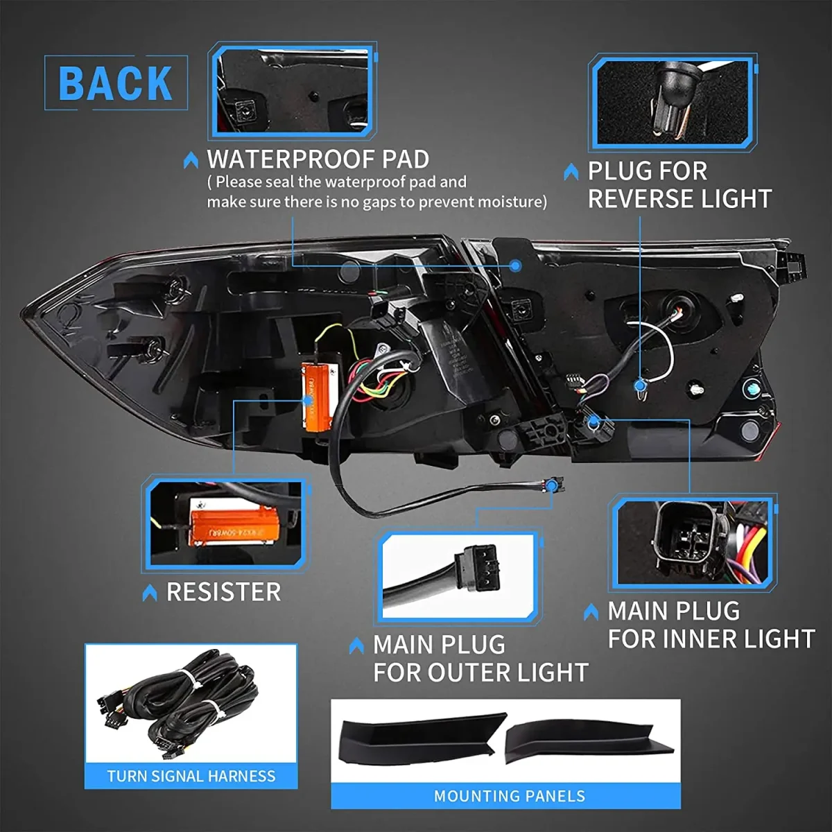 18-22 Honda Accord Tail lights Upgrade Full LED Sequential - Image 6