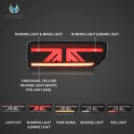 18-24 Suzuki Jimny LED Tail lights With Cool Customized Kit Function Show Smoked