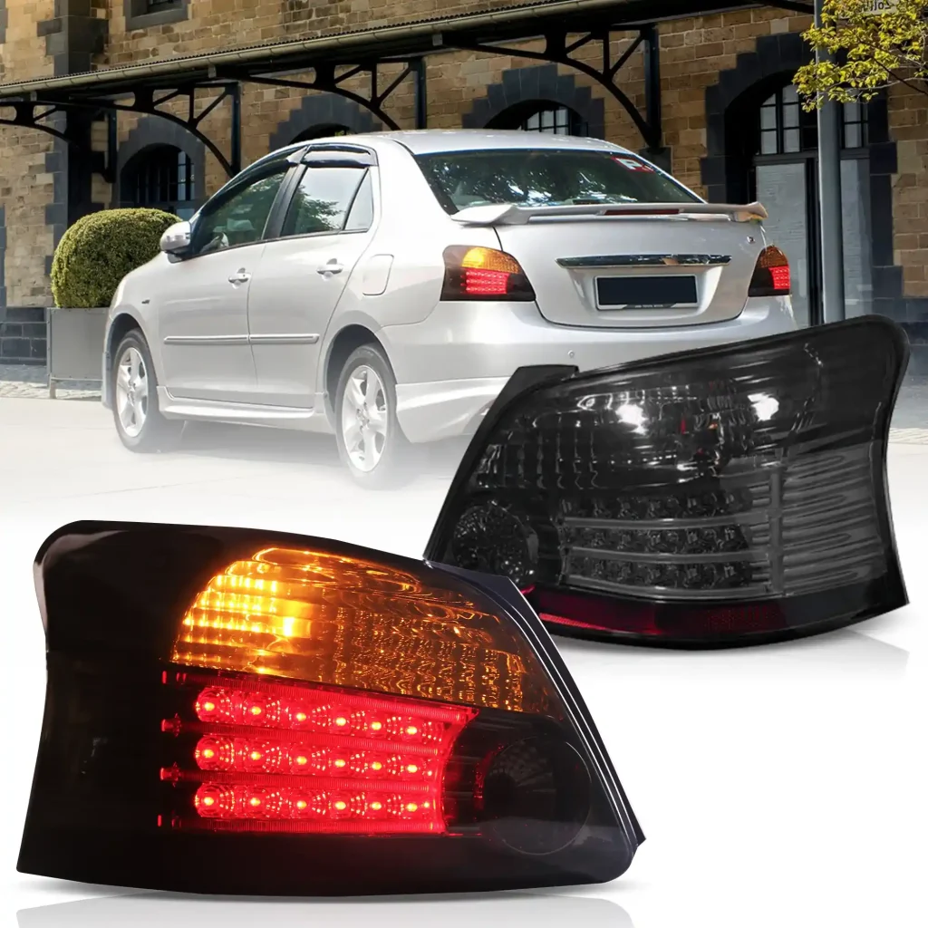 2005-2012 Toyota Yaris Tail light Upgrade To New LED Style Smoked