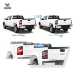 2007-2013 GMC Sierra Tail lights Upgrade X shape Full LED Before and After