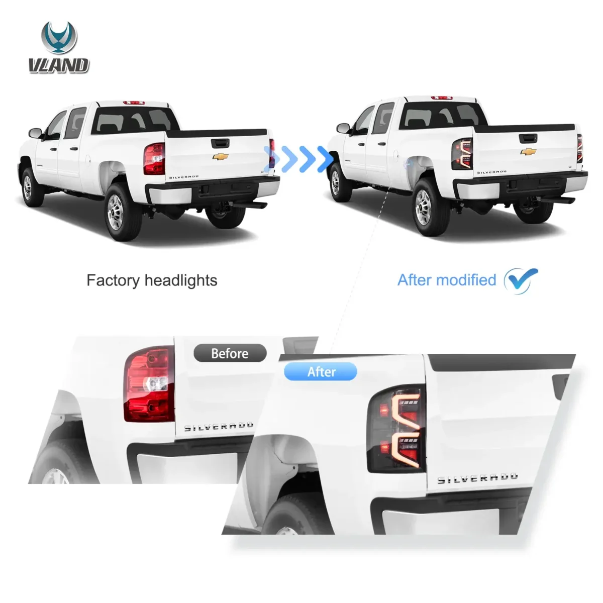 2007-2013 Silverado Tail lights Custom With B Sharp Full LED - Image 2