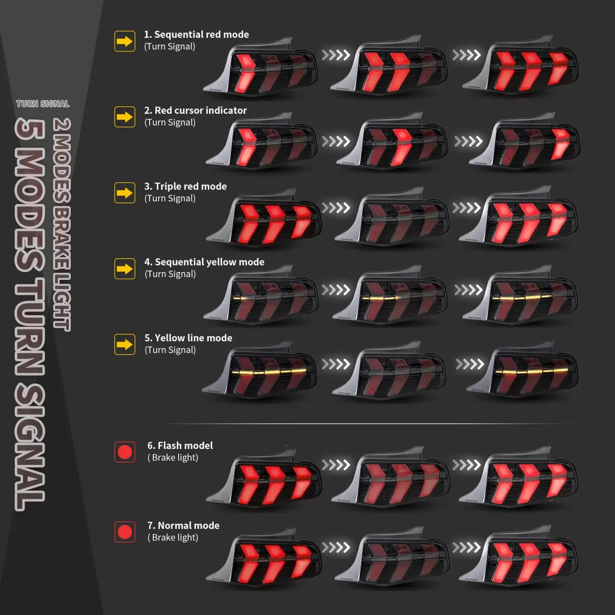 2010 2012 Mustang Tail lights Upgrade Arrow LED Sequential 2 - Wooncar