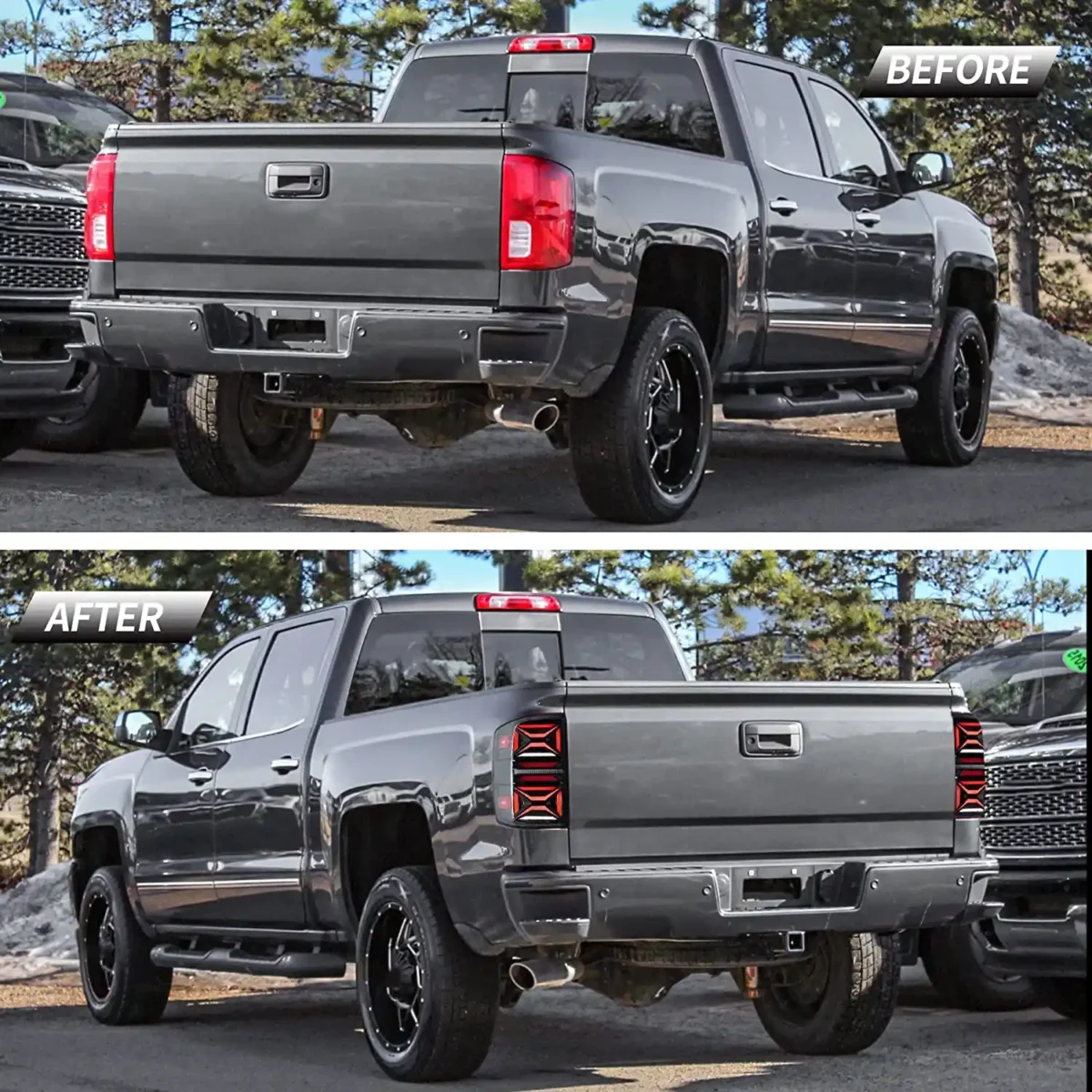 14-18 Silverado Tail lights Upgrade X shape Full LED - Image 2