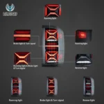 14-18 Silverado Tail lights Upgrade X shape Full LED - Image 3