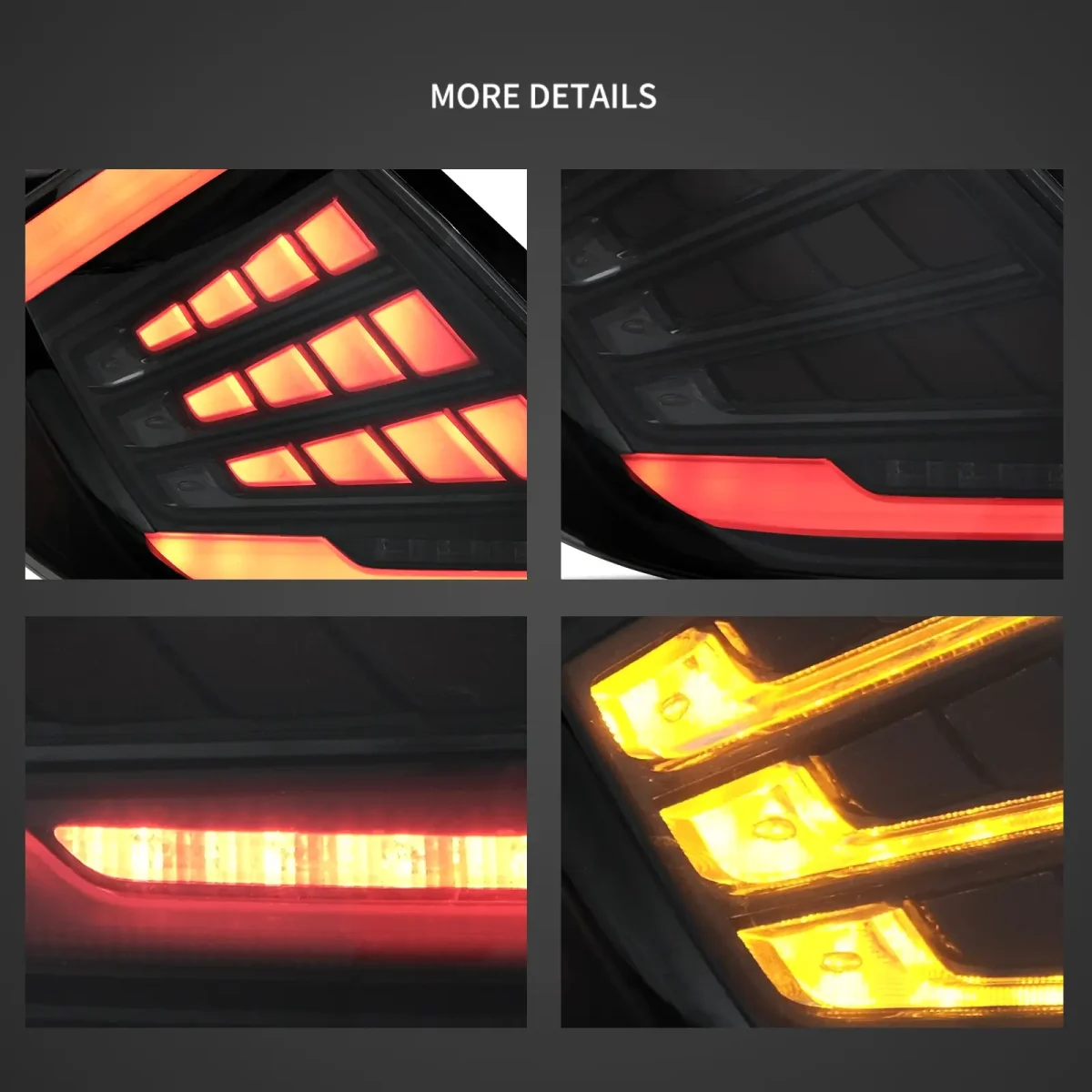 2016-2021 Honda Civic Tail lights For Hatchback Replacement Full LED Detail