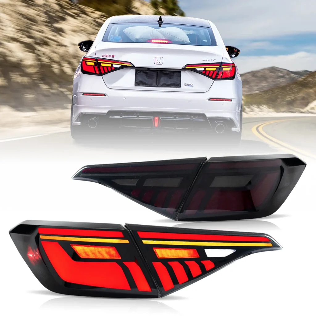 2022 Honda Civic Tail lights (22-UP) Sedan Aftermarket Full LED Red