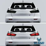 Evo X Vland Tail lights Custom Inverted Y Style Before and After