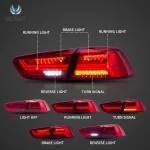 Evo X Vland Tail lights Custom Inverted Y Style Function Show Red