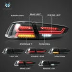 Evo X Vland Tail lights Custom Inverted Y Style Function Show Smoked