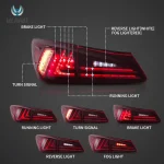 Is250 Vland Tail lights (05-13) Custom LED Sequential Tint Function Show Red