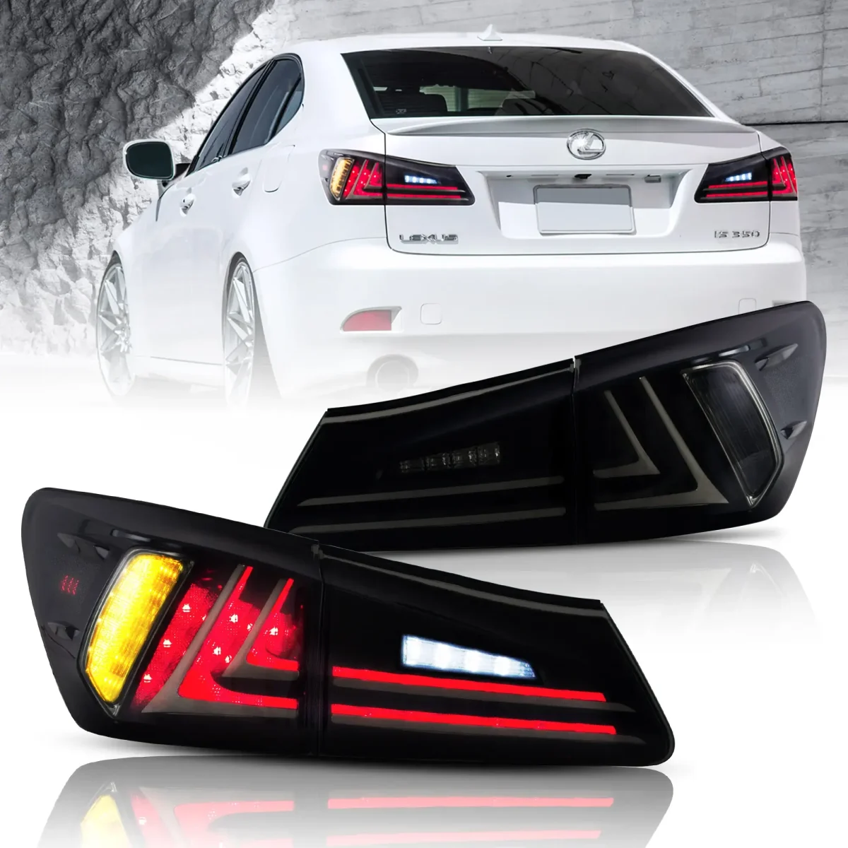 Is250 Vland Tail lights (05-13) Custom LED Sequential Tint Smoked