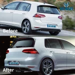 Vland MK7 Tail lights Golf Replacement With LED Sequential Before and After