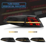 Vland MK7 Tail lights Golf Replacement With LED Sequential Turn Signal Smoked