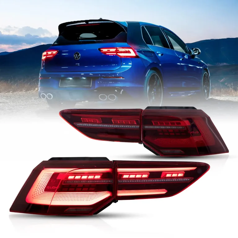 MK8 Golf R Tail lights Upgrade To Full LED Sequential Red