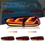 Tail lights Evo X Aftermarket With Dynamic Blade Style Sequential Turn Signal Red
