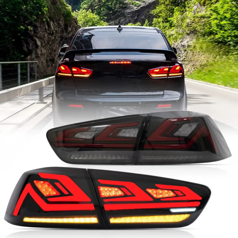 Tail lights Evo X Aftermarket With Dynamic Blade Style Smoked