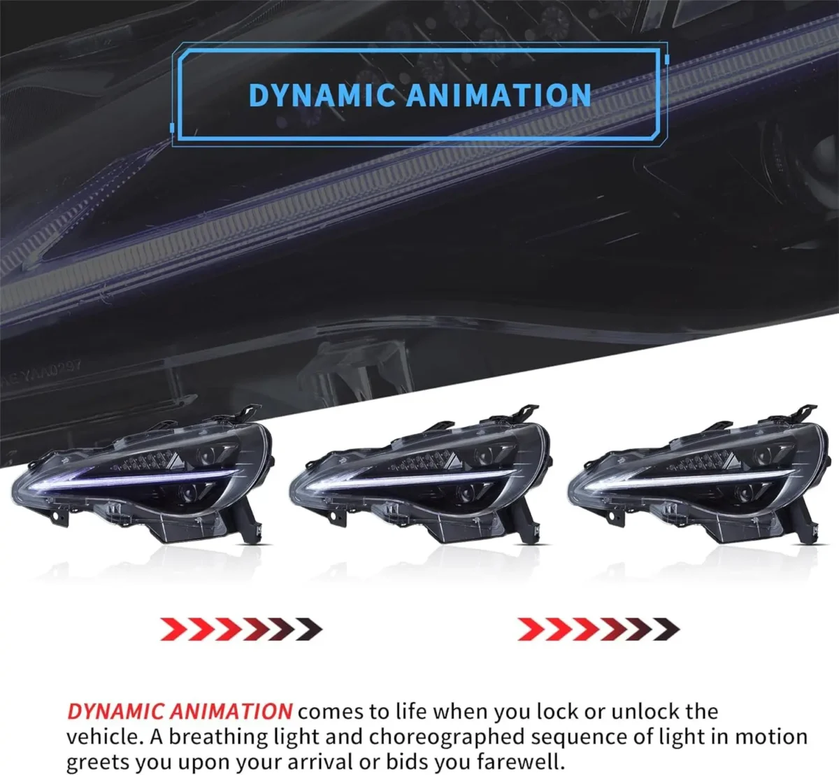 Vland BRZ Headlights Upgrade To LED Projector New Style (12-21) Dynamic Animation Light