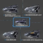 Vland BRZ Headlights Upgrade To LED Projector New Style (12-21) Function Show