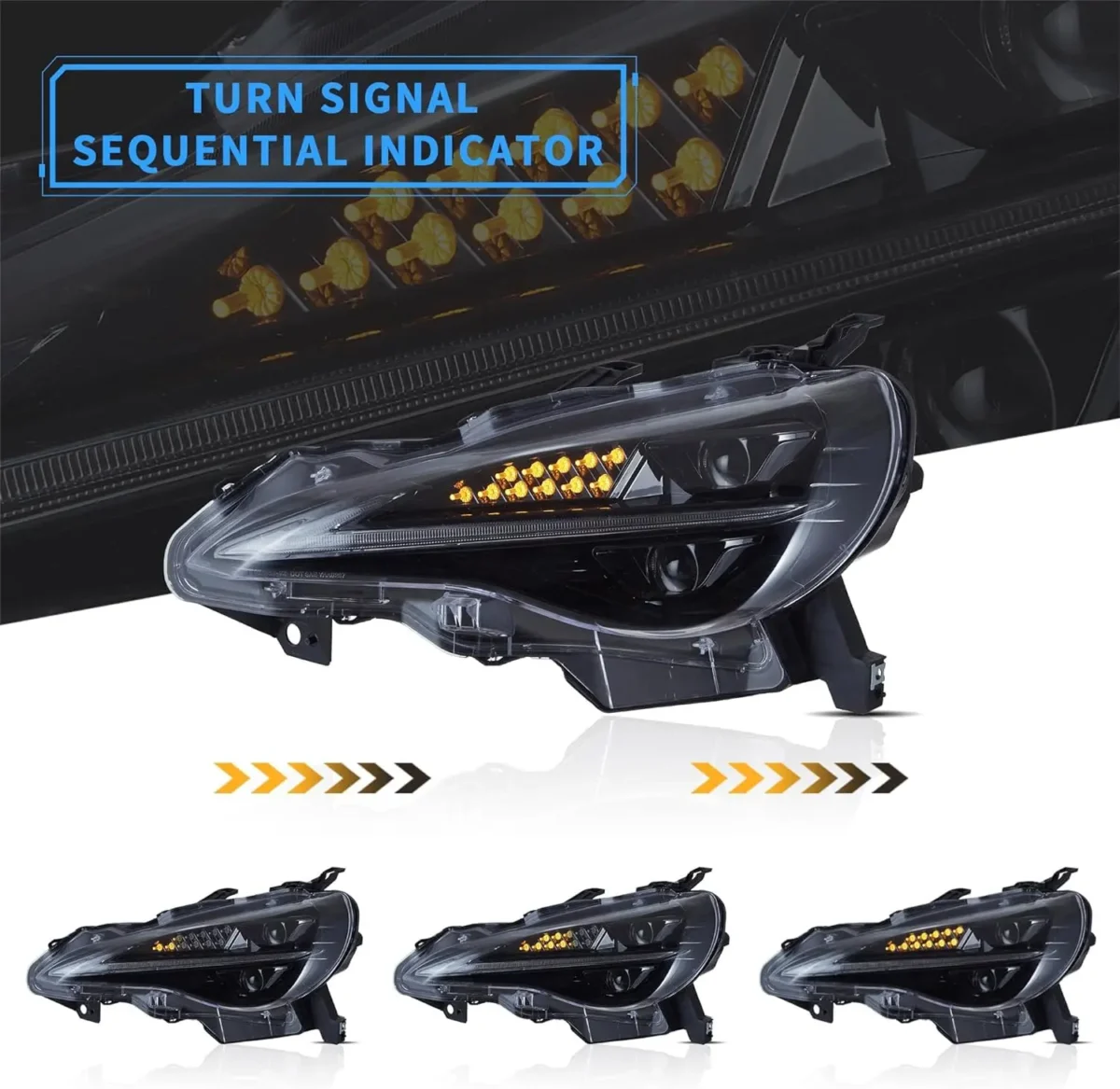 Vland BRZ Headlights Upgrade To LED Projector New Style (12-21) Sequential Turn Signal