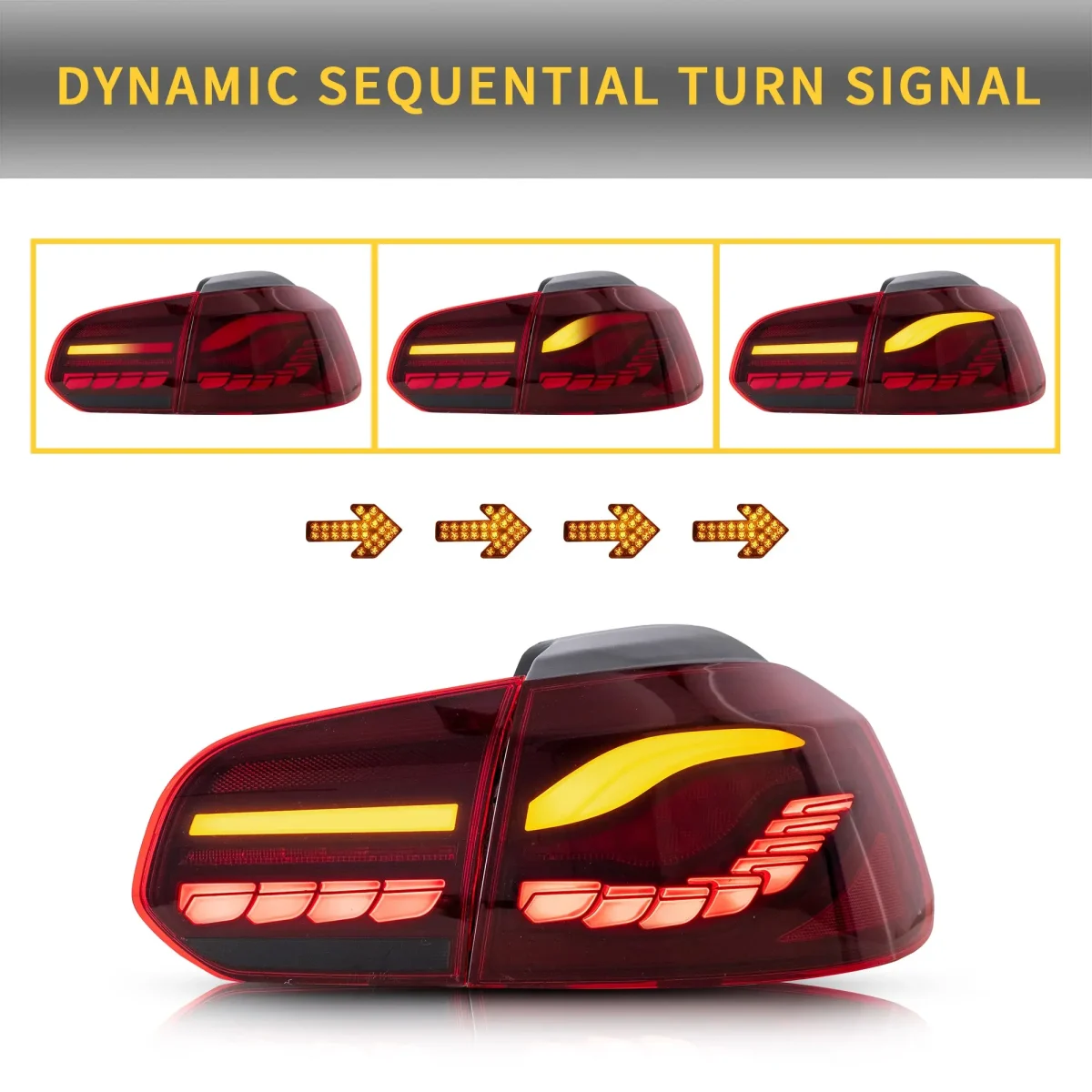 Vland MK6 Gti Tail lights Golf Replacement With GTS Style - Image 6