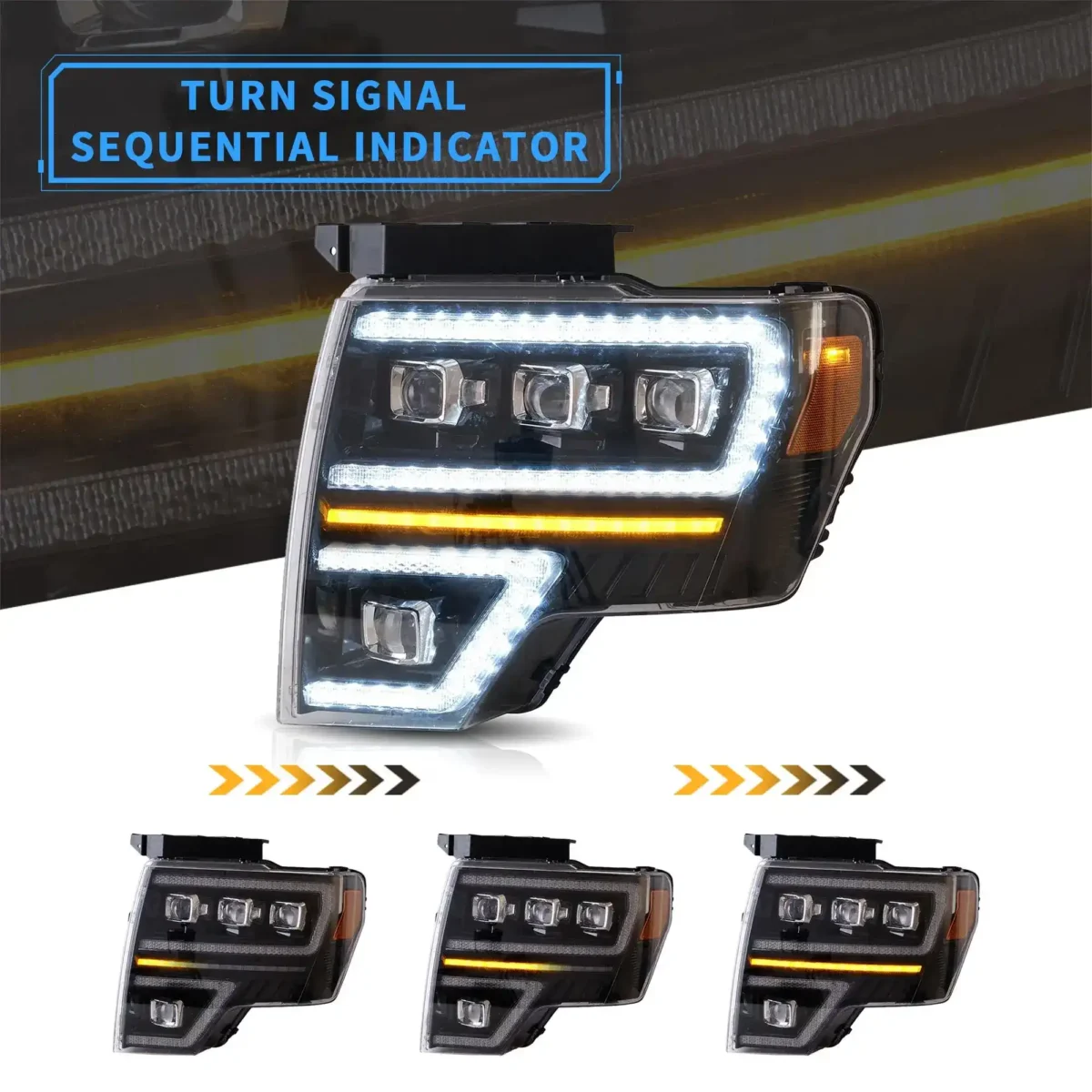 2009-2014 F150 Headlights LED Projector With Sequential - Image 4
