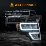09-14 F150 Headlights With LED Sequential Reflection Bowl - Image 14