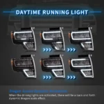 2009 F150 Headlights (09-14) With LED Sequential Reflection Bowl Dynamic Animation Light