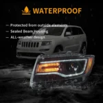 11-13 Jeep Grand Cherokee Headlight Assembly With LED Projector - Image 11