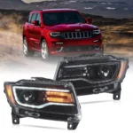 2011 Jeep Grand Cherokee Headlight assembly (11-13) With LED Projector Black