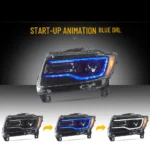 2011 Jeep Grand Cherokee Headlight assembly (11-13) With LED Projector Start Up