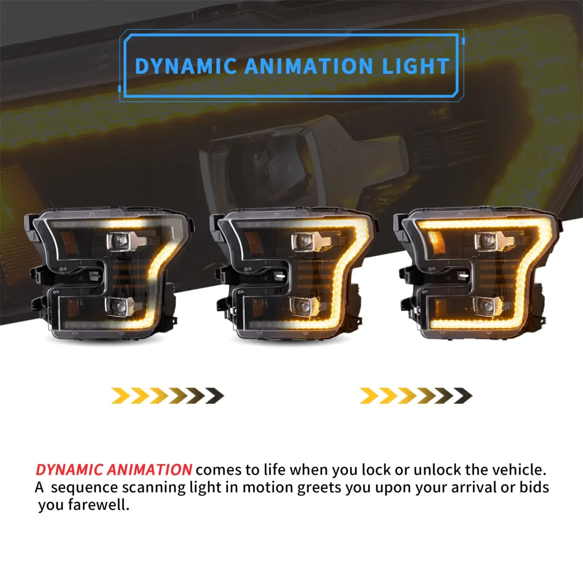 2015 Ford F150 Headlights (15-17) Retrofit Kits Sequential Turn Signal
