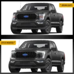 2023 F150 Headlights (21-present) Full LED Matrix Projector Before and After