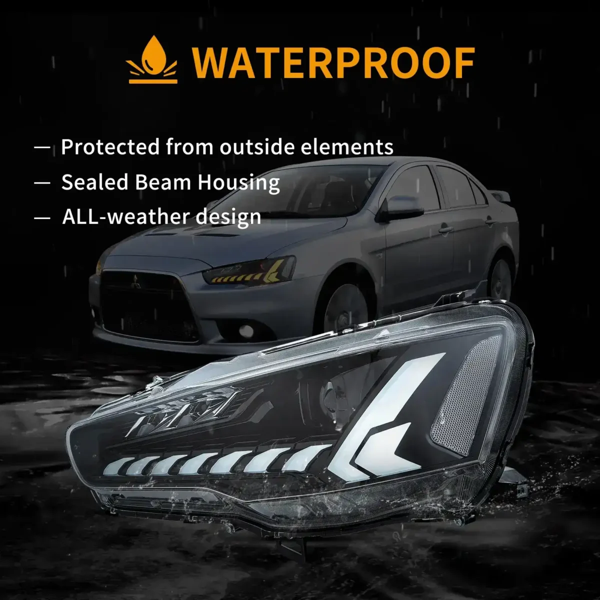 Lancer Evo X LED Headlights With Sequential Animation - Image 12
